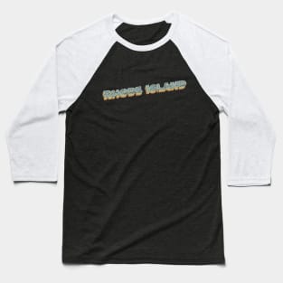 Rhode Island Retro Typography Faded Style Baseball T-Shirt